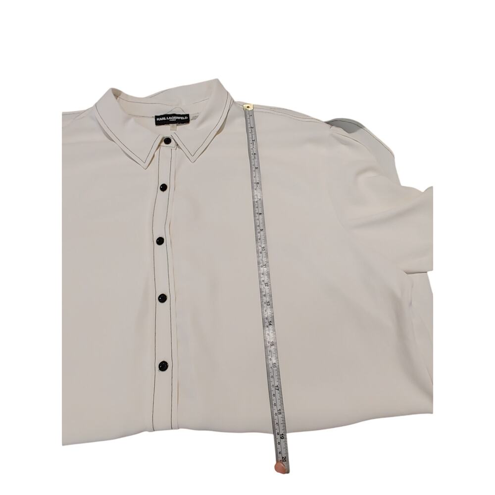Karl Lagerfeld Paris Button Down Shirt Dress Long Sleeve White Minimalist XL - Picture 6 of 6